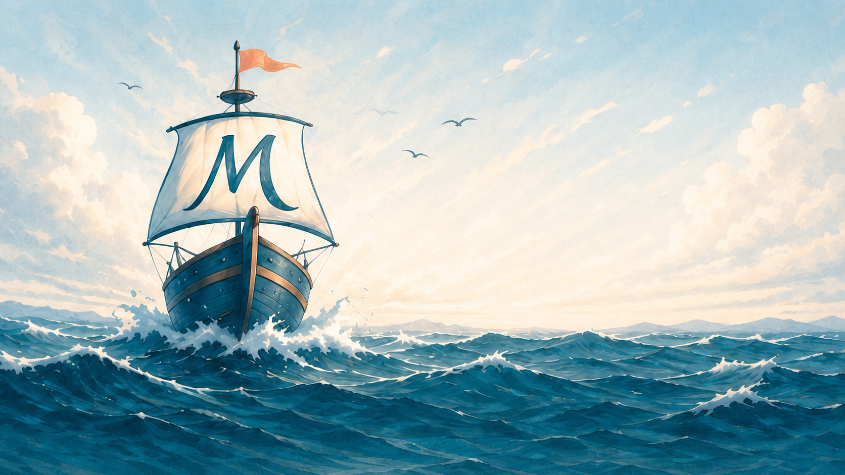 Galeão da Magistera navegando pelo oceano